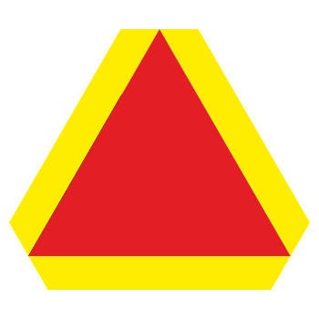 Знак «Тихоходное транспортное средство», ОЗ-1 (сторона 350 мм, кайма 45 мм, С/О металл)